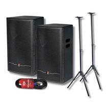 Kit Caixa De Som Staner Upper 312 Ativa+Passiva Com Pedestal