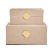 Kit Caixa Decorativa Bege - 2 peças
