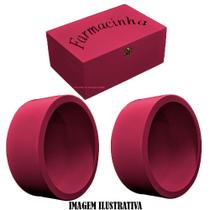 Kit Caixa Farmacinha Lisa + 2 Nicho Simples Redondo 37x15 Mdf Pintado