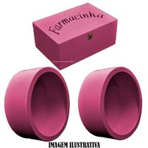 Kit Caixa Farmacinha Lisa + 2 Nicho Simples Redondo 37x15 Mdf Pintado