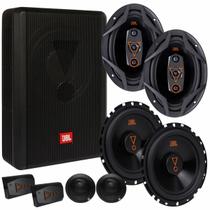 Kit Caixa JBL Ativa Amplificada SW8AMS 200w com 4 Alto Falantes 6 e 6x9 Polegadas 160w 240w