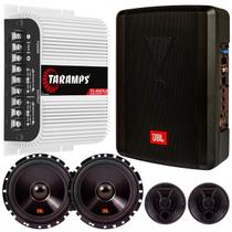 Kit Caixa JBL SW68AMS 100W e Módulo Amplificador Taramps TS400x4 400W 2 Ohms mais Alto Falantes 6 pol JBL 62VFX55 110w Kit Caixa JBL SW68AMS 100W e Módulo Amplificador Taramps TS400x4 400W 2 Ohms mais Alto Falantes 6 pol JBL 62VFX55 110w