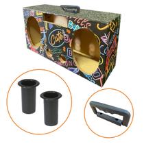 Kit Caixa Madeira Corujinha 6x9 Polegadas Neon + Dutos + Alça Kit Caixa Madeira Corujinha 6x9 Polegadas Neon + Dutos + Alça