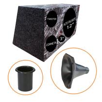 Kit Caixa Madeira Trio 1x12 Polegadas Placa + Duto + Corneta