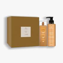 Kit Caixa Make Me Fever Gold Fragrância 100ml e Hidratante 200ml Kit Caixa Make Me Fever Gold Fragrância 100ml e Hidratante 200ml