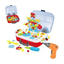 Kit Caixa Maleta Ferramentas Infantil Furadeira Acessórios