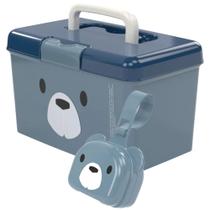 Kit caixa organizadora com alça e porta chupetas urso Plasutil Kit caixa organizadora com alça e porta chupetas urso Plasutil