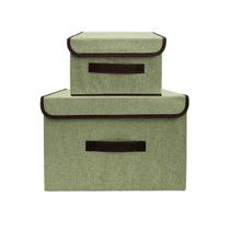 Kit Caixa Organizadora Dobrável com Tampa Alça para Closet Guarda Roupa e Prateleira Brinquedos Multiuso Verde Claro