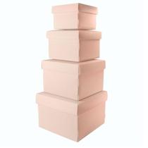 Kit caixa organizadora mini com 4 peças - Rosa - 2230.W - Dello