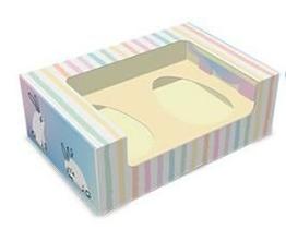 Kit caixa ovo de colher pascoa practice c/ visor (2x50g) pascoa cute - pct c/ 10 unidades ideia embalagens