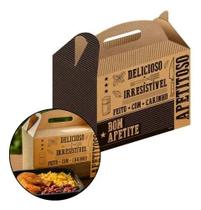 Kit Caixa para Alimentos Lanche Frases Com 50 Unidades