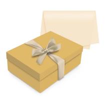 Kit Caixa Para Presentes Amarelo Laço Papel de Seda Tamanho M 35x25x11 cm