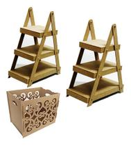 Kit Caixa Presente + 2 Escadinha100 Cm Festa Provençal Kit Caixa Presente + 2 Escadinha100 Cm Festa Provençal