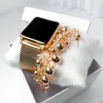 Kit caixa relógio rose gold metal led digital quadrado e pulseira feminina moderna clássica