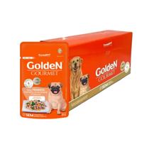 Kit Caixa Sachê Golden Cães Adultos Porte Pequeno Ração Frango 85g