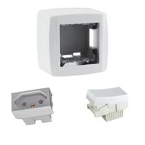 Kit Caixa Sobrepor + Interruptor + Tomada 20a Branco - Ilumi