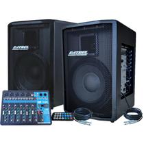 Kit caixa som 10 400w datrel mesa 7 canais bt profissional Kit caixa som 10 400w datrel mesa 7 canais bt profissional