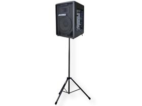 Kit caixa som ativa 8" 150w e tripé datrel profissional