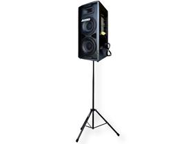 Kit caixa som ativa dupla 250w e tripé datrel profissional