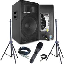 Kit Caixa Som Ativa E Passiva Falante 15 600W Rms Titanium