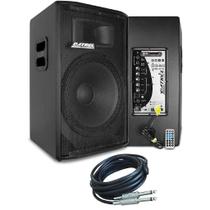 Kit Caixa Som Ativa E Passiva Falante 15 600W Rms Titanium - Datrel