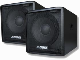 Kit caixa subwoofer ativa e passiva 12" 600w profissional