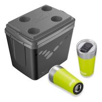Kit Caixa Térmica 32L + 2 Copos Térmicos Coleman com tampa e abridor 600ml