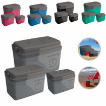 Kit Caixa Termica Coller 7,5L 15L e 30L Camping Pesca Praia Unitermi Kit Caixa Termica Coller 7,5L 15L e 30L Camping Pesca Praia Unitermi