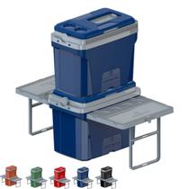 Kit Caixa Termica Cooler Unitermi Jurere 20L e 36L Alça Reforçada Porta Lata Copo Mesa Integrada