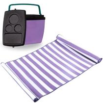 Kit Caixa Termica Lilas Cooler 26 L + Esteira de Praia Roxa com Alca 1,80 M X 86 Cm