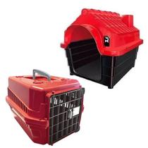 Kit Caixa Transporte e Casinha Dog Pet Shop Veterinário N2