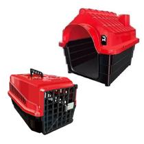Kit Caixa Transporte N3 Com Alça + Casa Pet Uso Doméstico Kit Caixa Transporte N3 Com Alça + Casa Pet Uso Doméstico
