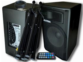 Kit caixas de som 15" 600w datrel profissional com tripés