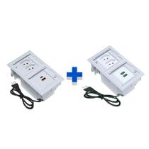 Kit Caixas De Tomadas 4 Blocos 2 Tom 20A 2USB (1 TipoC) 2USB