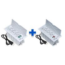 Kit Caixas De Tomadas 4 Blocos Basculante 3Tom 20A 2USB 3USB