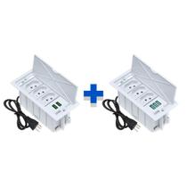 Kit Caixas De Tomadas 4 Blocos Basculante 3Tom 20A 2USB 3USB