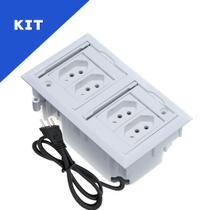 Kit Caixas De Tomadas 4 Blocos Com 4 Tomadas 20A Branco