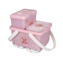 Kit caixas organizadora farmácia fraldas porta lenço umedecido menino menina