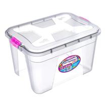 Kit Caixas Organizadoras 12LITROS Uninjet Transparente Com Tampa e Trava