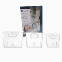Kit Caixas Organizadoras Electrolux 3 Unid Geladeira Armario