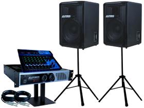Kit caixas som passiva 10p 400w tripé mesa datrel potência Kit caixas som passiva 10p 400w tripé mesa datrel potência