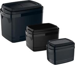 Kit Caixas Termicas Tropical 32L,12L,5L, Soprano, Preta, Grande,Media e Pequena
