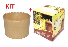 Kit Caixinha De Papelão E Forma De Papel Para Panetone 500G Kit Caixinha De Papelão E Forma De Papel Para Panetone 500G
