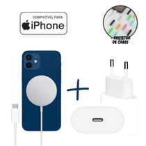 Kit Caixinha Fonte Carregador De Indução Magnetico MagSafe Compativel iPhone 16 15 14 13 12 AirPods