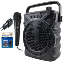 Kit Caixinha Som Potente 12W Bluetooth Microfone Carregador