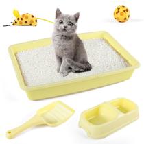 Kit Caja de Arena PAWISE 37x27 cm con Juguete y Comedero Doble