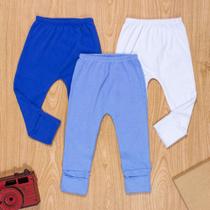 Kit calça 3 peças em algodão de bebê menino básica Kit calça 3 peças em algodão de bebê menino básica