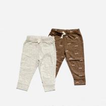 Kit Calça Algodão Cinza e Marrom Carter's