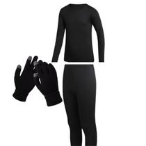 Kit Calça Blusa Térmica Infantil Feminino Luva Inverno Frio Intenso Tamanho Único Kit Calça Blusa Térmica Infantil Feminino Luva Inverno Frio Intenso Tamanho Único