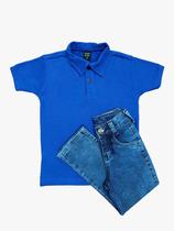 Kit calça jeans e Polo Malha Piquet Infantil .